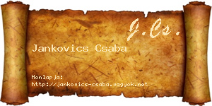 Jankovics Csaba névjegykártya