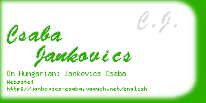 csaba jankovics business card